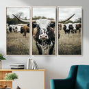 Texas Longhorn Wall Art – Framed Speckled Cow Canvas by MyGreatCanvas | Canvas Wall Art Prints | Photo Prints & Wall Decor