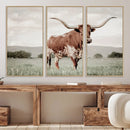Texas Longhorn Wall Art Canvas Print – Framed Spotted Cattle by MyGreatCanvas | Canvas Wall Art Prints | Photo Prints & Wall Decor