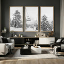 Snowy Ski Lift Wall Art – Framed Winter Forest Canvas by MyGreatCanvas | Canvas Wall Art Prints | Photo Prints & Wall Decor