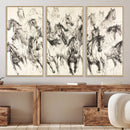 Running Horses Wall Art Canvas Print – Framed Galloping Herd