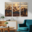 Wood Mountain Landscape Wall Art Canvas Print – Framed