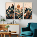 Wood Mountain Landscape Wall Art Canvas Print – Framed