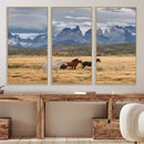 Grand Teton Park Wild Horses Wall Art Canvas Print – Framed by MyGreatCanvas | Canvas Wall Art Prints | Photo Prints & Wall Decor