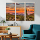 Saguaro Cactus Wall Art Canvas Print – Framed Arizona Sunset