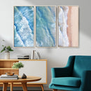 Aerial Ocean View Wall Art Canvas Print – Framed Soft Blue