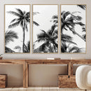 Palm Wall Art Canvas Print – Framed Monochrome Tropical