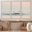 Pastel Ocean Wall Art Canvas Print – Framed Soft Sunset Calm