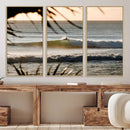 Sunset Surf Wall Art Canvas Print – Framed Golden Hour Waves