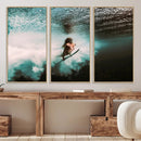 Vibrant Aquatic Motion Wall Art Canvas Print – Framed