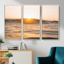 Calm Water Wall Art – Framed Sunset Waves Canvas Artwork, by MyGreatCanvas | Canvas Wall Art Prints | Photo Prints & Wall Decor