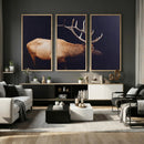 Rustic Elk Wall Art Canvas Print – Framed Moody Wildlife Art by MyGreatCanvas | Canvas Wall Art Prints | Photo Prints & Wall Decor