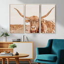 Longhorn Bull Wall Art Canvas Print – Framed Western Cow