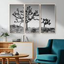 Joshua Tree Wall Art Canvas Print – Framed Monochrome Desert