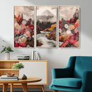 Mountain Wall Art Canvas Print – Framed Autumn Forest