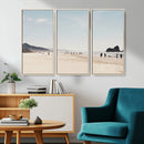 Minimalist Beach Wall Art Canvas Print – Framed Coastal