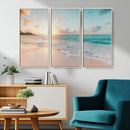 Beach Sunset Wall Art Canvas Print – Framed Ocean Waves