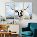 Texas Longhorn Wall Art Canvas Print – Framed Western Rustic