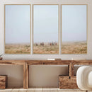 Foggy Plains Wall Art Canvas Print – Framed Horseback Riders