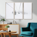 Ski Lift Wall Art Canvas Print – Snowy Alpine Landscape