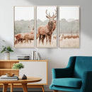 Rustic Nature Wall Art Canvas Print – Stag Woodland Framed