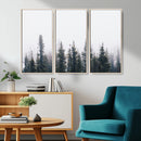 Foggy Forest Wall Art Canvas Print – Framed Misty Pines