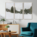 Frosty Pines Wall Art Canvas Print – Framed Silent Snowfall
