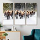 Bison Herd Scene Wall Art Canvas Print – Framed Western by MyGreatCanvas | Canvas Wall Art Prints | Photo Prints & Wall Decor