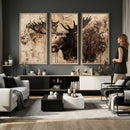 Moose Canvas Wall Art — Rustic Wildlife Painting Print | by MyGreatCanvas | Canvas Wall Art Prints | Photo Prints & Wall Decor
