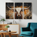 Abstract Longhorn Bull Wall Art Canvas Print – Vintage by MyGreatCanvas | Canvas Wall Art Prints | Photo Prints & Wall Decor