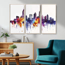 Atlanta Skyline Wall Art Canvas Print – Framed Colorful