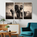 Elephant Family Wall Art Canvas Print, Framed Elephant Wall