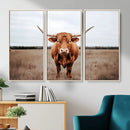 Longhorn Bull Wall Art Canvas Print – Framed Rustic by MyGreatCanvas | Canvas Wall Art Prints | Photo Prints & Wall Decor