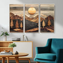 Wooden Mountain Layers Art – Rustic Pine Tree Landscape by MyGreatCanvas | Canvas Wall Art Prints | Photo Prints & Wall Decor