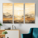 Sepia Color Abstract Mountain Wall Art Canvas Print