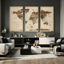 Vintage World Map Wall Art Canvas Print for Living Room, by MyGreatCanvas | Canvas Wall Art Prints | Photo Prints & Wall Decor