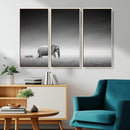 Elephand and Zebra Wall Art Canvas Print, Modern Artwork