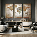 Vibrant Watercolor World Map Canvas Wall Art – Framed Travel by MyGreatCanvas | Canvas Wall Art Prints | Photo Prints & Wall Decor