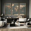 Rustic Black and Wood World Map Canvas Wall Art – Framed by MyGreatCanvas | Canvas Wall Art Prints | Photo Prints & Wall Decor