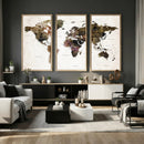 Watercolor World Map Print - Large Wall Art Canvas Print for