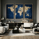 World Map Canvas Print – Framed Travel Map Wall Art for