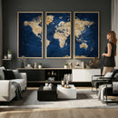 World Map Canvas Print – Framed Travel Map Wall Art for