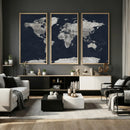 Colorful Watercolor World Map Canvas Print – Vibrant Framed