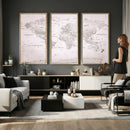 World Map Canvas Print – Detailed Map of the World Wall Art