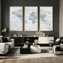 World Map Canvas Print – Detailed Map of the World Wall Art