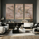 Grunge World Map Canvas Wall Art - Vintage Aged World Map by MyGreatCanvas | Canvas Wall Art Prints | Photo Prints & Wall Decor