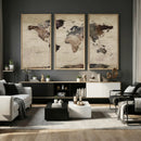 World Map Canvas Print – Detailed Map of the World Adventure