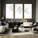 World Map Canvas Print – Framed Modern Detailed Map of the by MyGreatCanvas | Canvas Wall Art Prints | Photo Prints & Wall Decor