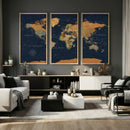 Modern World Map Canvas Print – Framed Detailed Map of the by MyGreatCanvas | Canvas Wall Art Prints | Photo Prints & Wall Decor