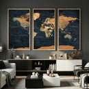 Vintage World Map Canvas Wall Art – Detailed Map with by MyGreatCanvas | Canvas Wall Art Prints | Photo Prints & Wall Decor