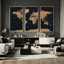 Vintage World Map Earth Globe Countries Oceans Continents by MyGreatCanvas | Canvas Wall Art Prints | Photo Prints & Wall Decor